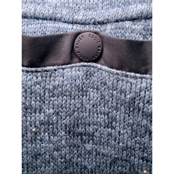Eddie Bauer Mens Snap Button Pocket 1/4 Zip Sweater Fleece Pullover Blue XXL - Picture 6 of 10